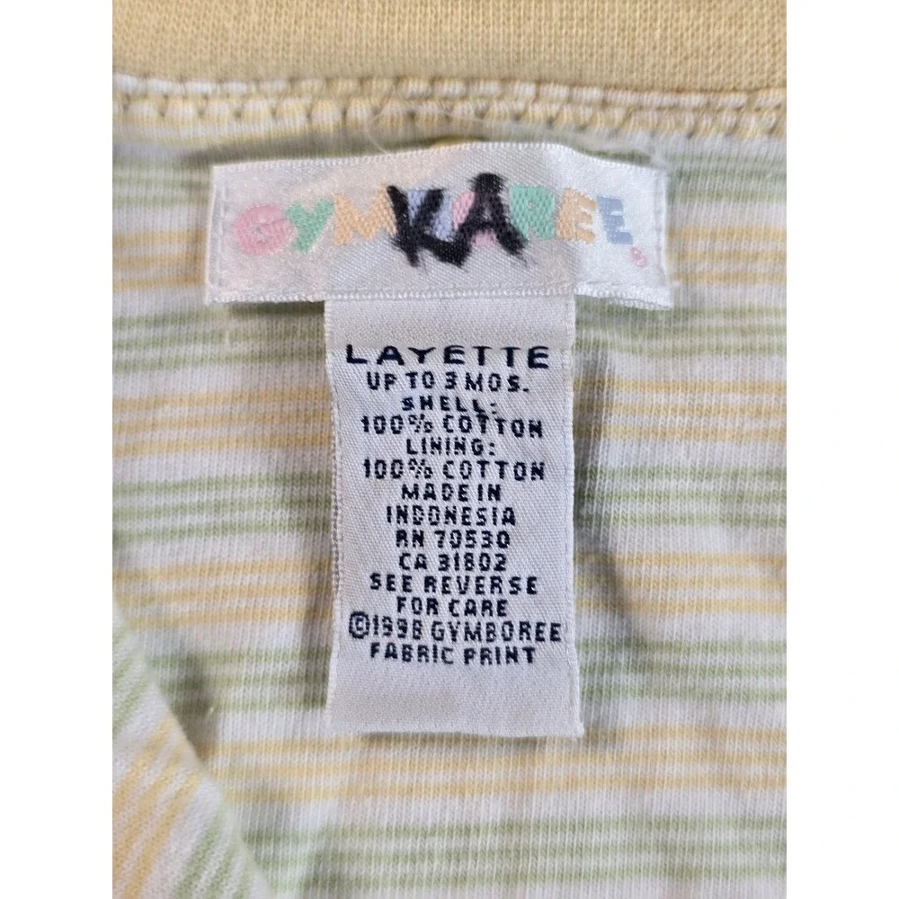 Vintage 1998 Gymboree Baby Cardigan Yellow Pastel Spring Abroad Snap Front 0-3m